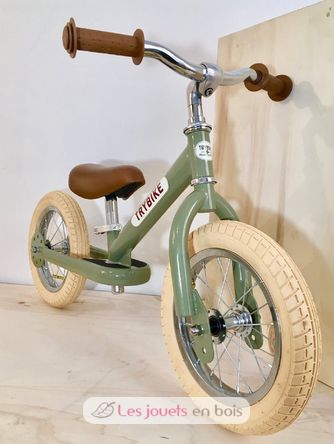 Trybike Laufrad 2 in 1 Stahl Grun Dreirad und Fahrrad ohne Pedale fur Kinder