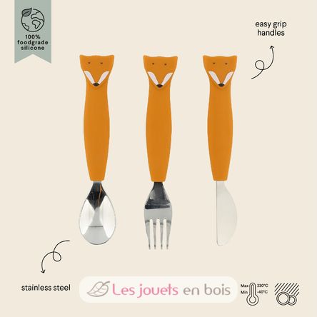 Kinderbesteck Set aus Silikon Mr Fox TX-96-448 Trixie 2