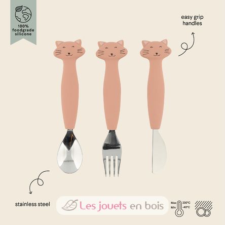Kinderbesteck Set aus Silikon Mrs Cat TX-96-454 Trixie 3