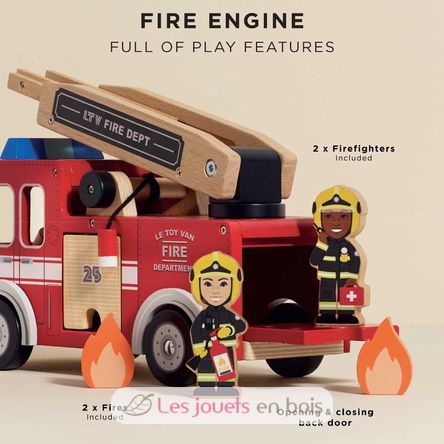 Feuerwehrauto aus Holz TV427 Le Toy Van 3