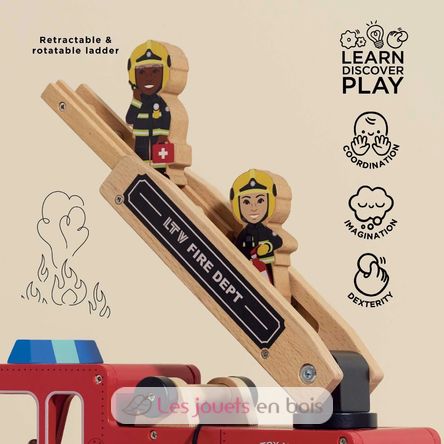 Feuerwehrauto aus Holz TV427 Le Toy Van 2