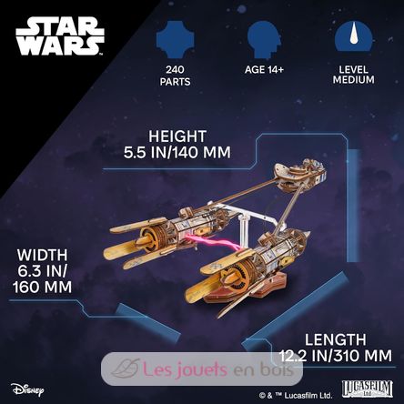 Anakin Skywalkers Podracer Mechanische Modell Bausatz U-70273 Ugears 2