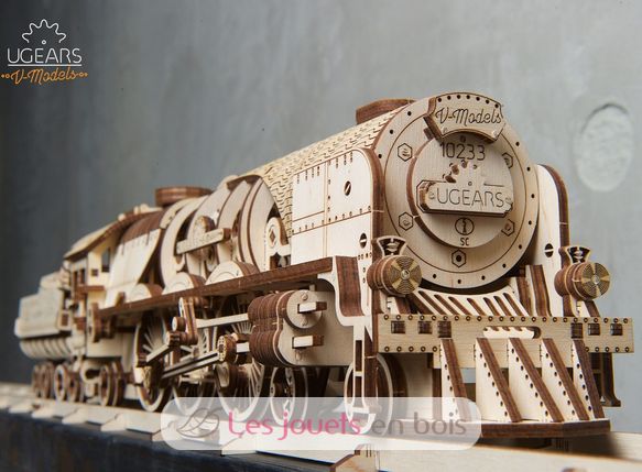 V-Express Dampflokomotive Mechanische Modell Bausatz U-70058 Ugears 7