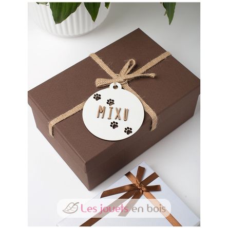 Personalisierbarer Weihnachtsschmuck mit Hund weiß VI-BN21 Vintiun 3