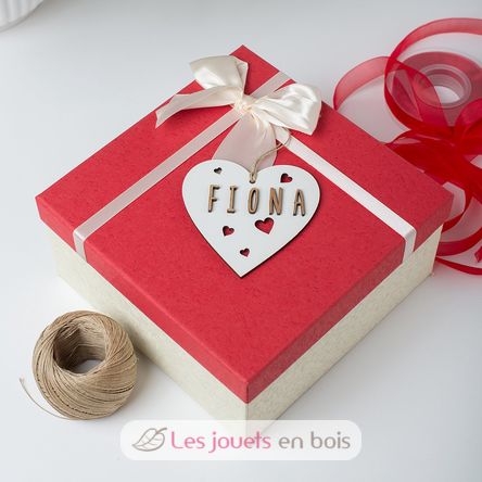 Weihnachtsdeko - Personalisiertes Herz weißes Holz VI-CR11 Vintiun 3