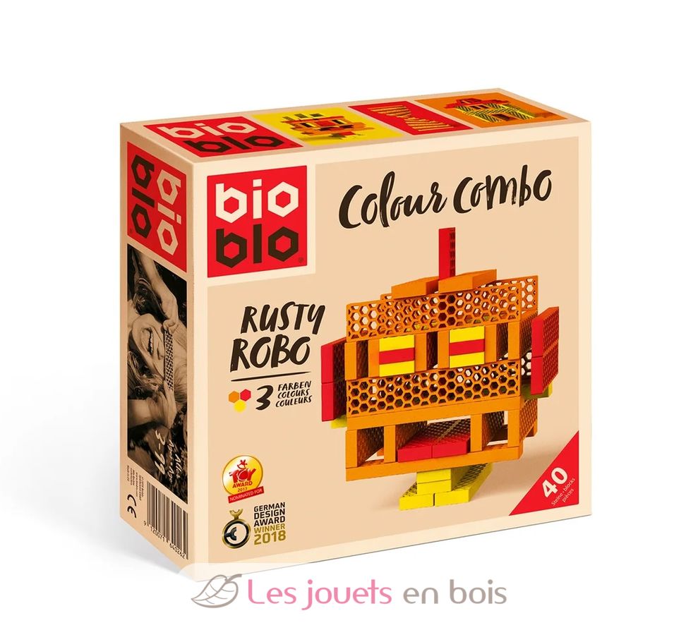 Bioblo Rusty Robo 40 Stück - Bauspiel 100% ökologisch
