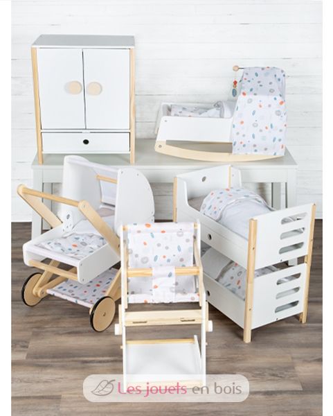 Letto A Soppalco Small Foot Per Bambole - Con Cassetti, Legno, Bianco | Per Bambini Dai 3 Anni, 50x28x49cm - Foto 3