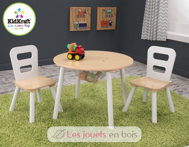 Runder tisch mit zwei stühlen - Kidkraft 27027, ein Holzmöbel für Kinder.