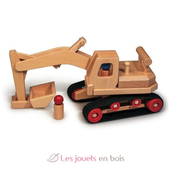 Bagger aus Holz mit regulierbarem Arm ununterbrochen Fagus. Ein Fagus- Holzspielzeug