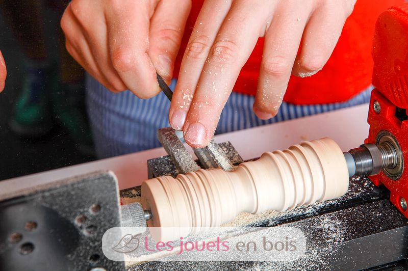 Atelier Bois 4-en-1 PLAYMAKE Pour Enfants - Scie, Perceuse, Ponceuse Et Tour à Bois - Compatible LEGO